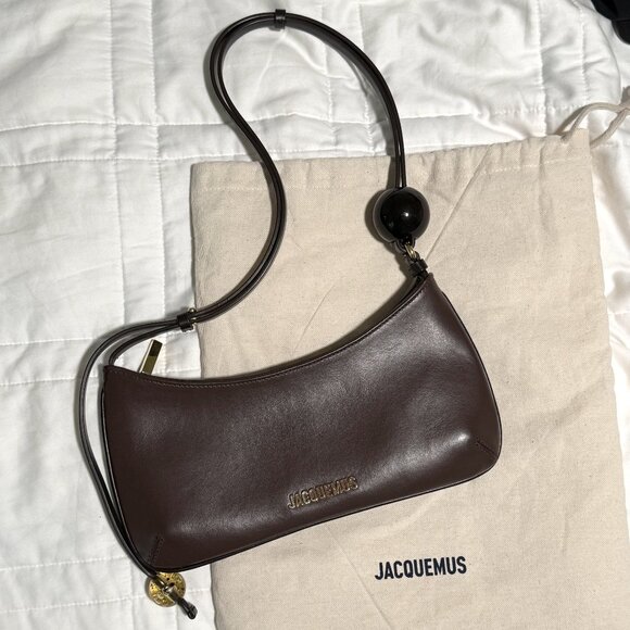 JACQUEMUS Brown The Bisou Perle Bag Used with Tags - Picture 1 of 10